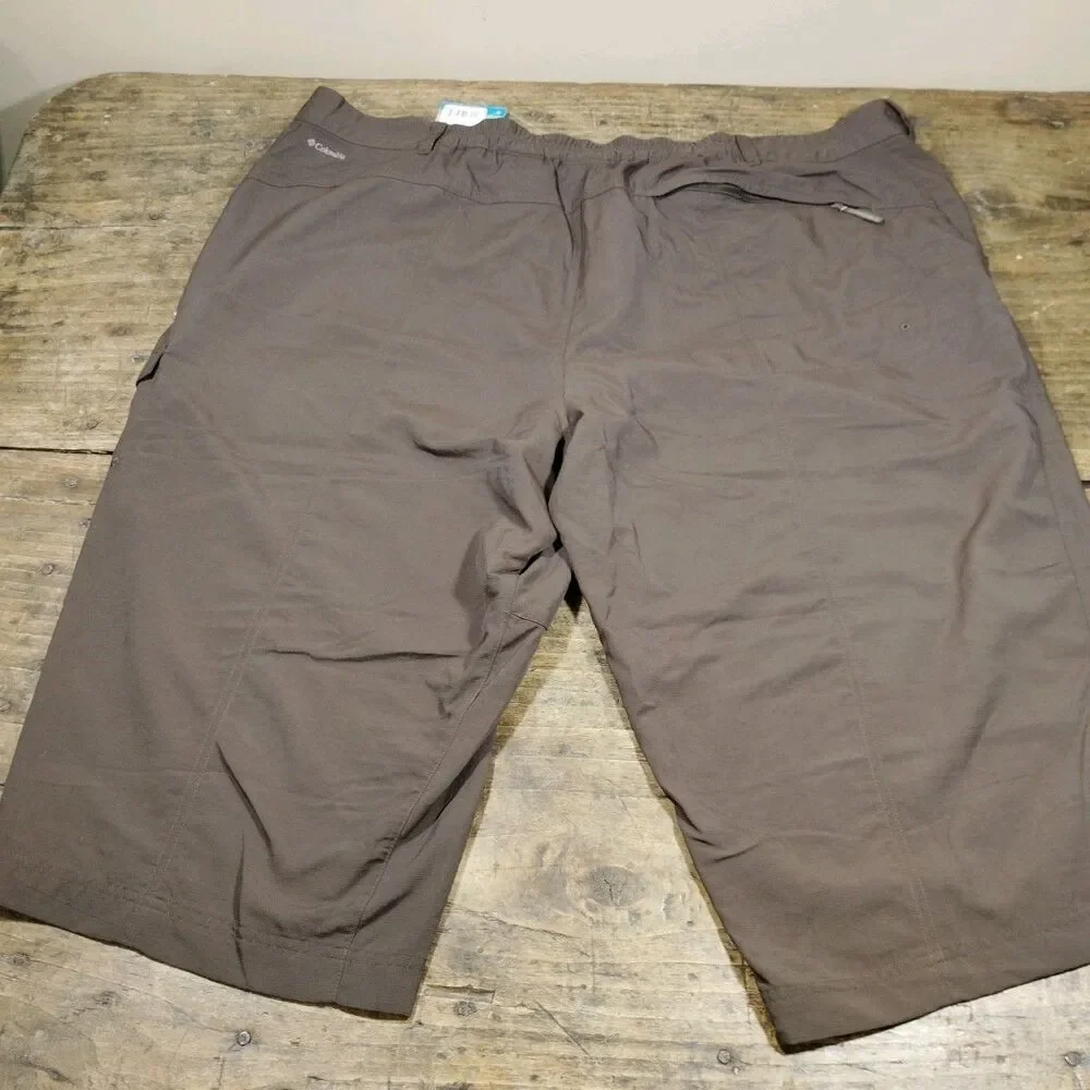 Columbia 24W Knee Pants Shorts Brown NWT Hiking Omni Shade Pockets Nylon